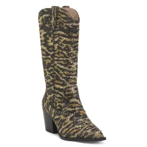 BETSEY JOHNSON leopard Cash Sequin Leopard Boots