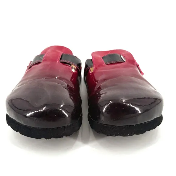 Betula Birkenstock Clogs Slides Size 7 Ombre Faux Patent Leather Slip-On Hippie