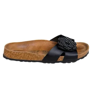 Betula Black Polka Dot Flower Slide Sandals Size 8, Birkenstock Sandals