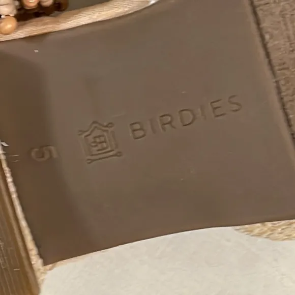 Birdies Natural Raffia Fringe Slides Size 5 NEW