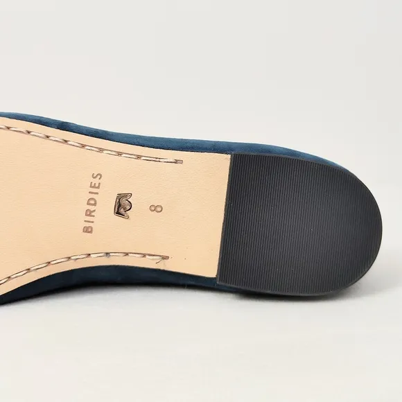 Birdies The Hummingbird Teal Suede Stone Size 8 Ballet Flats Blue Slip-on Shoes