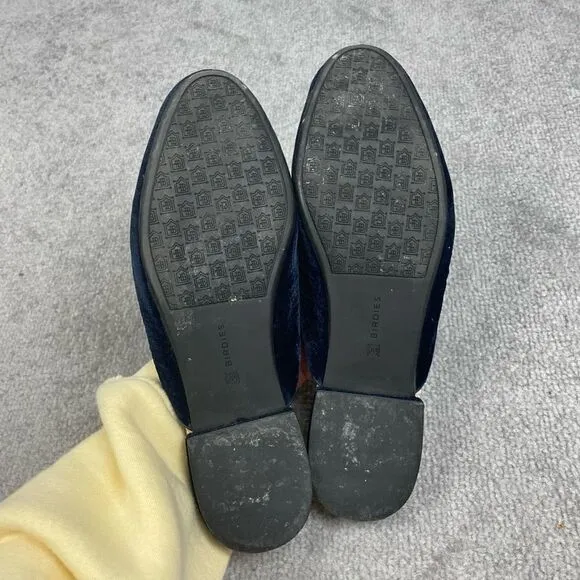 Birdies The Phoebe Velvet Mule Slides In Navy Size 9 Penny Loafer Leather Comfy