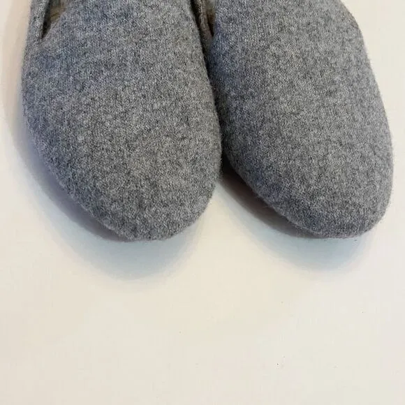 Birdies The Starling Gray Wool Faux Fur Lined loafer Flat Slip On Size 7.5