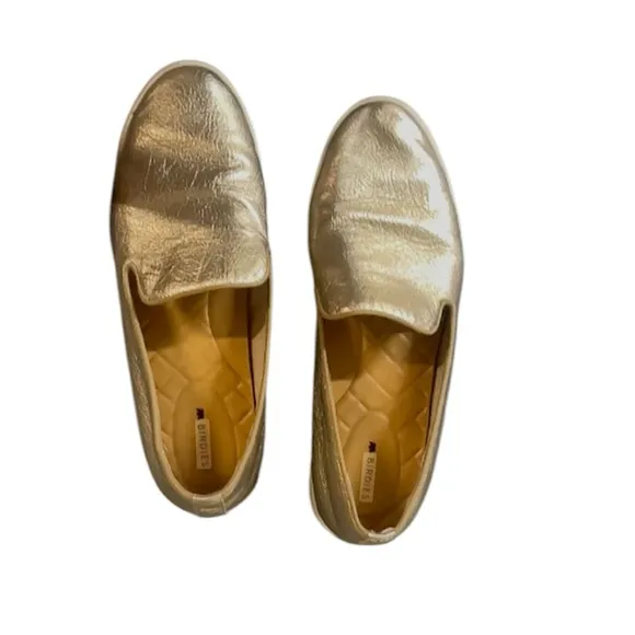 Birdies The Swift Slip-On Gold Leather Sneaker sz 9 Lightweight Cushioned Loafer