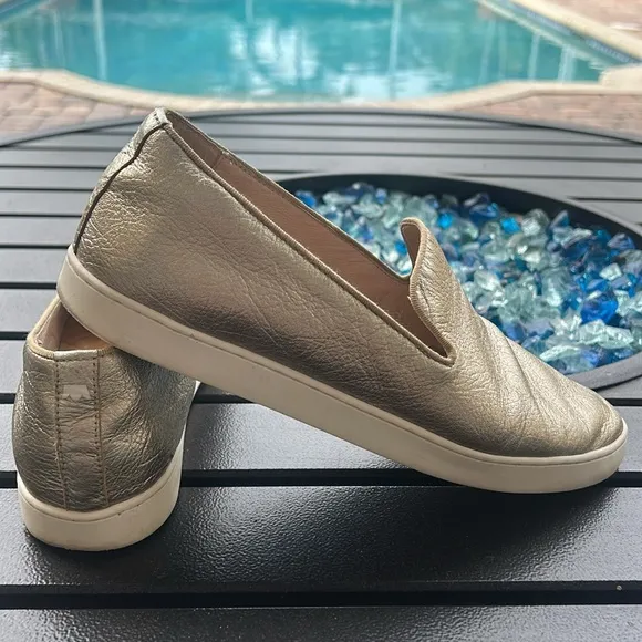 Birdies The Swift Slip-On Gold Leather Sneaker sz 9 Lightweight Cushioned Loafer