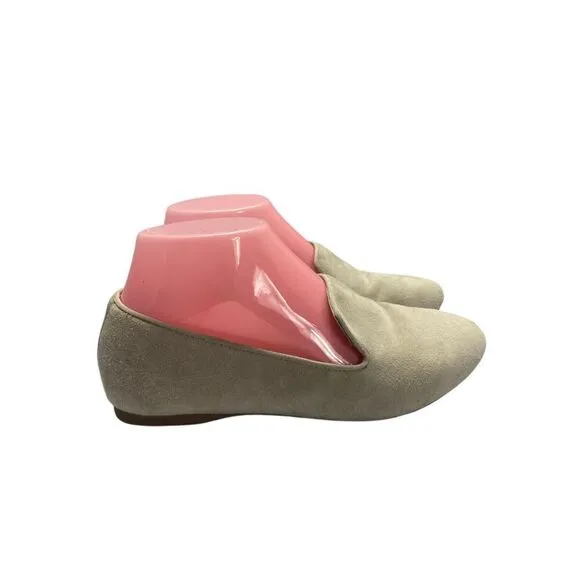 Birdies The Starling Shadow Tan Suede Slip On Quilted Cushion Sole Flats Wms Sz