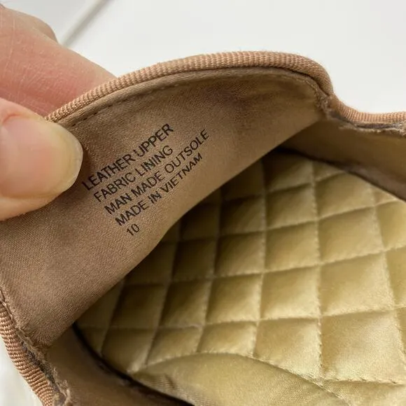 Birdies Women's Tan The Sterling Suede Leather Slip-on Ballet Flats Size 10