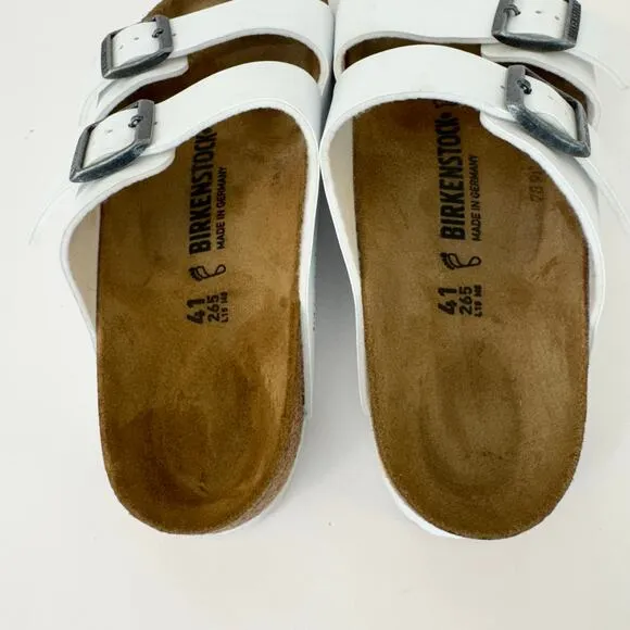 Birkenstock Arizona Classic Two Buckle Sandals Slides White 41, L10, M8 Regular