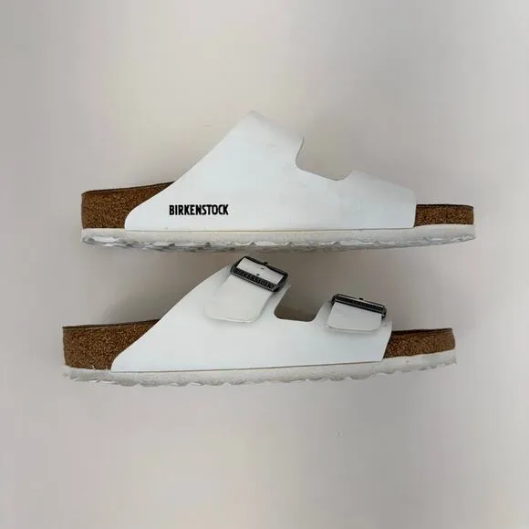 Birkenstock Arizona Classic Two Buckle Sandals Slides White 41, L10, M8 Regular