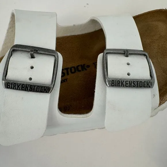 Birkenstock Arizona Classic Two Buckle Sandals Slides White 41, L10, M8 Regular