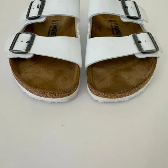 Birkenstock Arizona Classic Two Buckle Sandals Slides White 41, L10, M8 Regular