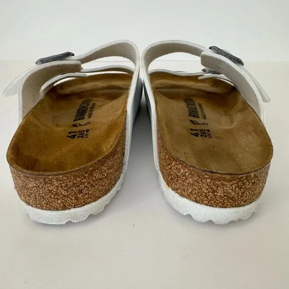 Birkenstock Arizona Classic Two Buckle Sandals Slides White 41, L10, M8 Regular