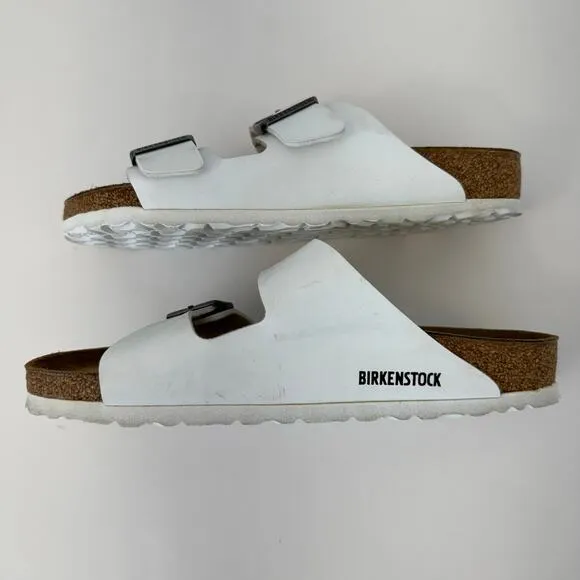 Birkenstock Arizona Classic Two Buckle Sandals Slides White 41, L10, M8 Regular