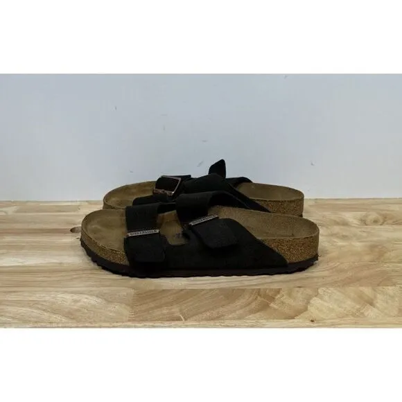 Birkenstock Arizona Dark Brown Suede Leather Soft Footbed Sandals Women’s Sz 9