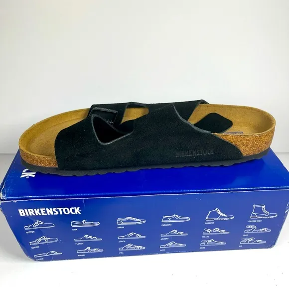 Birkenstock Arizona Men’s Sandals Soft Footbed Black Suede Leather Size 9