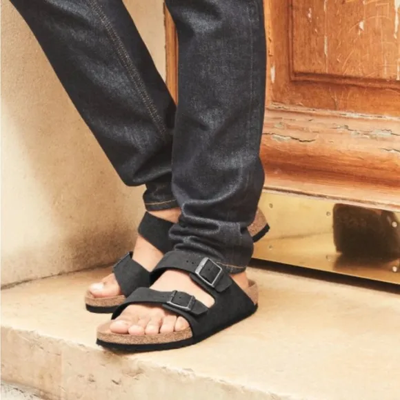 Birkenstock Arizona Oiled Leather black sandals 42 US men 9.5 UNISEX