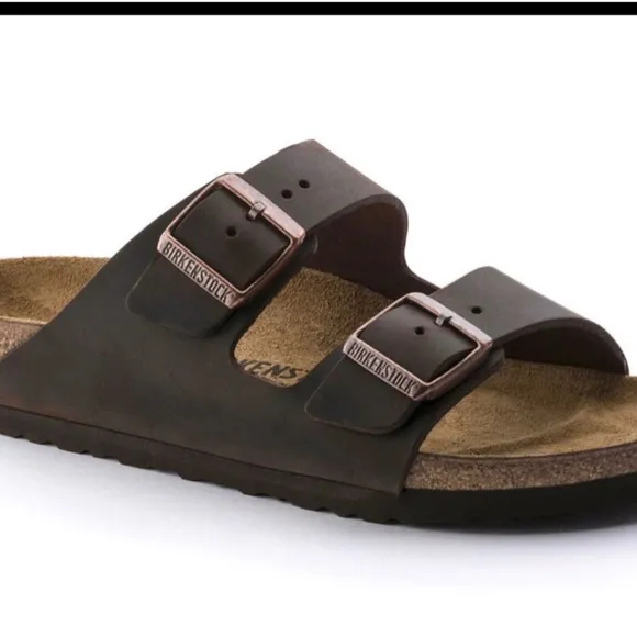 Birkenstock Arizona oiled leather brown sandals 40=9