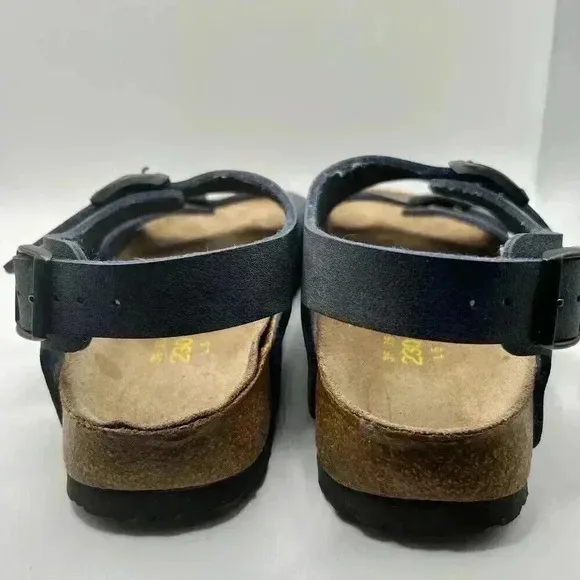 BIRKENSTOCK BETULA Navy Blue LEATHER Footbed SANDALS 36 35 L5