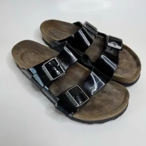 Birkenstock Birko-Flor Patent Leather Black Sandals