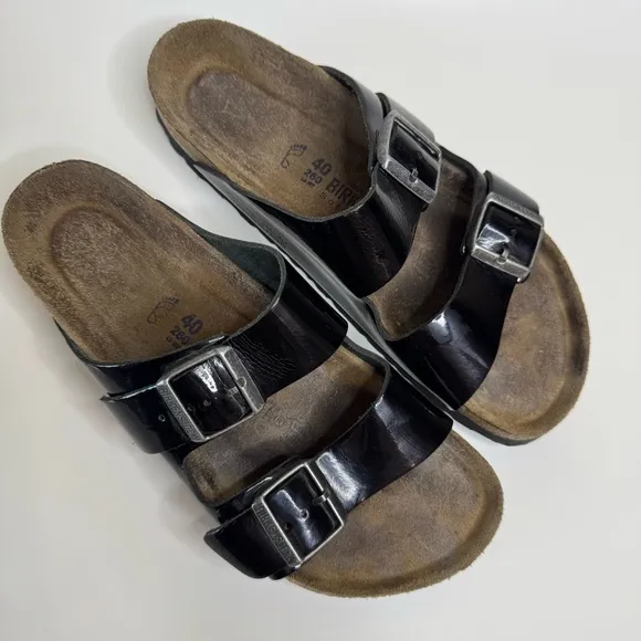 Birkenstock Birko-Flor Patent Leather Black Sandals