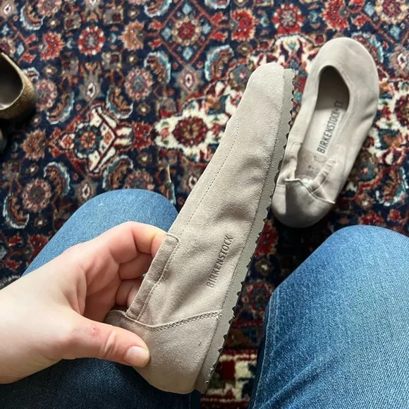 BIRKENSTOCK CELINA SUEDE TAUPE FLATS size 37