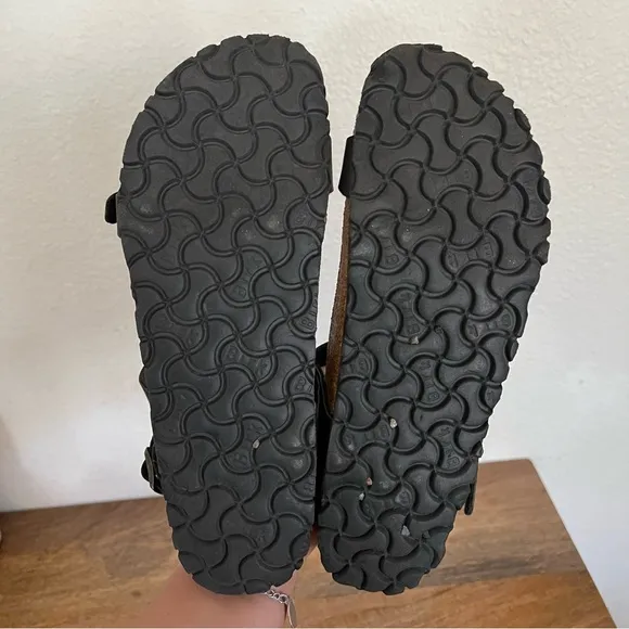 Birkenstock Daloa Black Leather Sandals Size 9