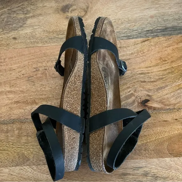 Birkenstock Daloa Black Leather Sandals Size 9