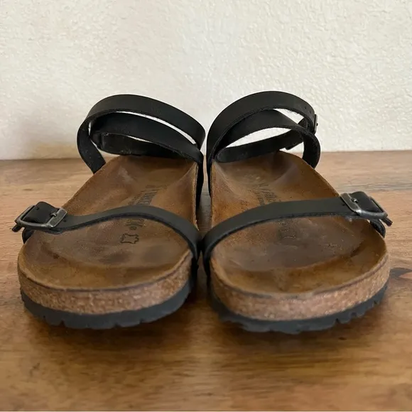 Birkenstock Daloa Black Leather Sandals Size 9