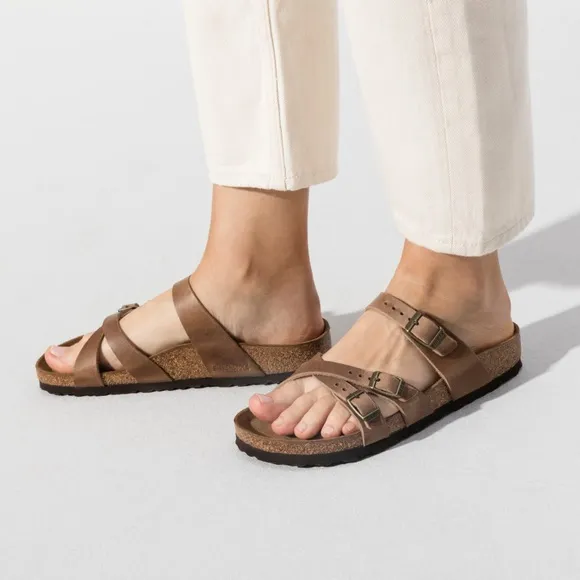 Birkenstock Franca Tobacco brown Oiled Leather sandals Size 39 US 8.5