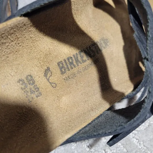 Birkenstock Franca Unisex Size EU 38 US L7 M5 R Black Leather Strap Sandals