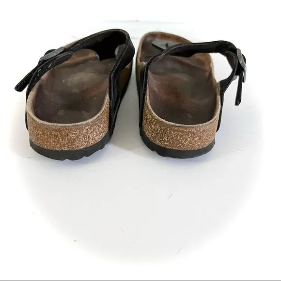 Birkenstock Gizeh Women’s Leather Sandals Black Size 36 5-5.5