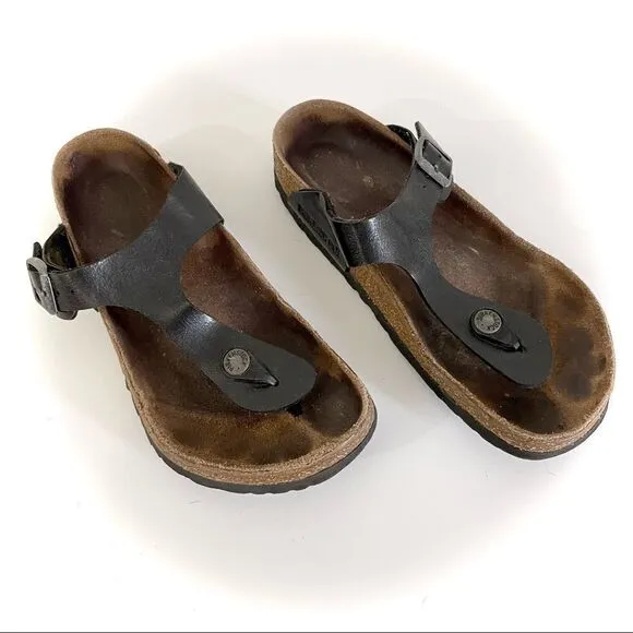 Birkenstock Gizeh Women’s Leather Sandals Black Size 36 5-5.5