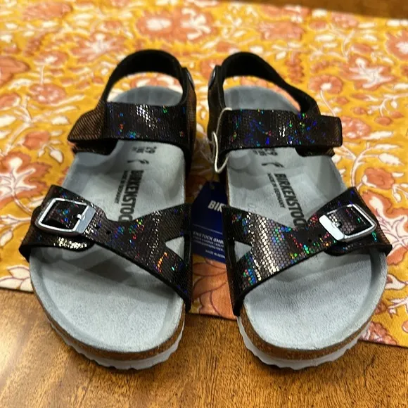 BIRKENSTOCK kids  Colorado Microfibre Hologram Black Blue Sandal