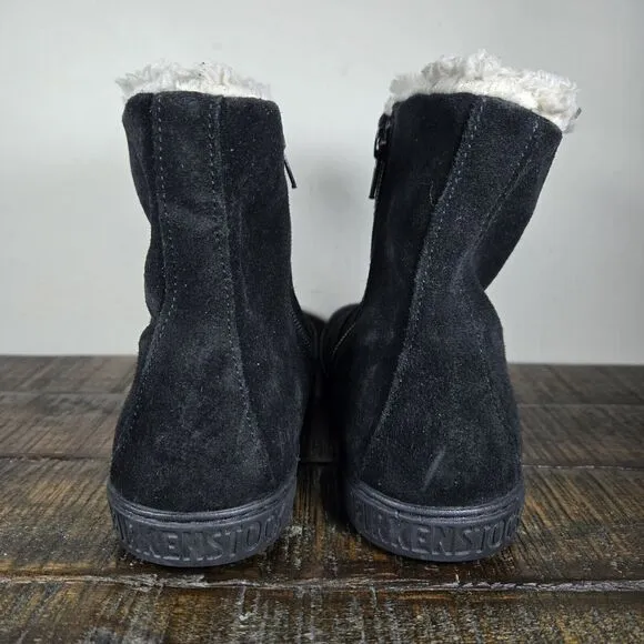 Birkenstock Lille Boot Kids Size 3 EU 34 Regular Suede Side Zip Boots Black