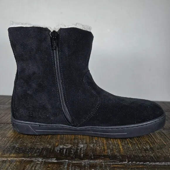 Birkenstock Lille Boot Kids Size 3 EU 34 Regular Suede Side Zip Boots Black