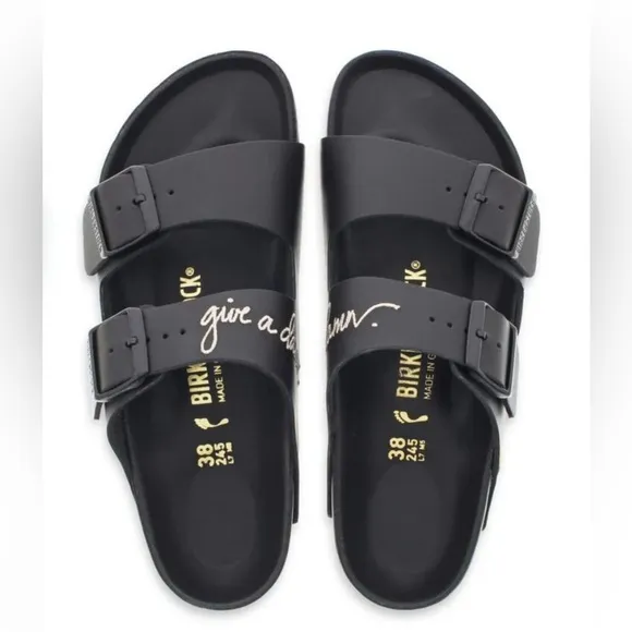 Birkenstock Lingua Franca black leather Arizona sandals