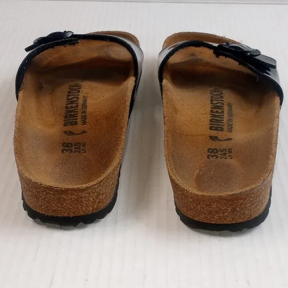 Birkenstock Madrid Black Leather Sandals