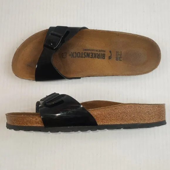 Birkenstock Madrid Black Leather Sandals