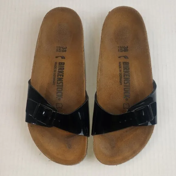 Birkenstock Madrid Black Leather Sandals