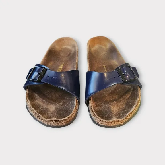 Birkenstock Madrid Blue Patent Leather Sandals