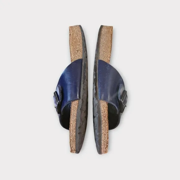 Birkenstock Madrid Blue Patent Leather Sandals