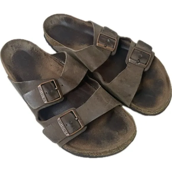 Birkenstock Men’s Arizona Brown Leather Sandals Eva EU 44 US 11