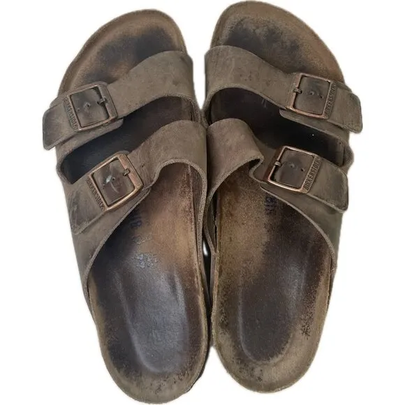Birkenstock Men’s Arizona Brown Leather Sandals Eva EU 44 US 11