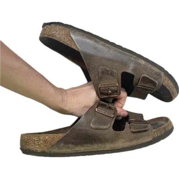 Birkenstock Men’s Arizona Brown Leather Sandals Eva EU 44 US 11