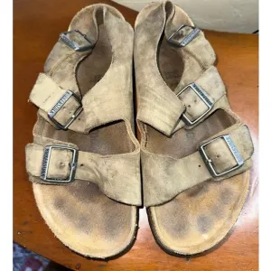 Birkenstock Milano Brown Leather Sandals Size US 9.5 EU 42 Regular