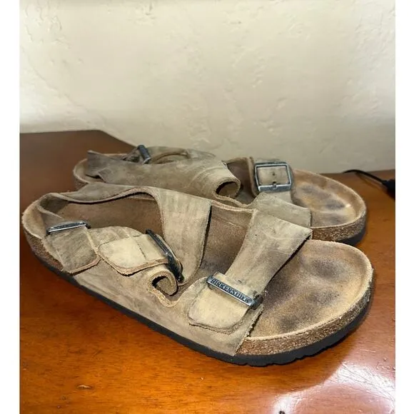 Birkenstock Milano Brown Leather Sandals Size US 9.5 EU 42 Regular