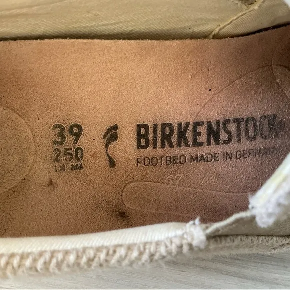 Birkenstock Oswego slip on canvas loafers shoes casual men’s beige shoes Sz 39