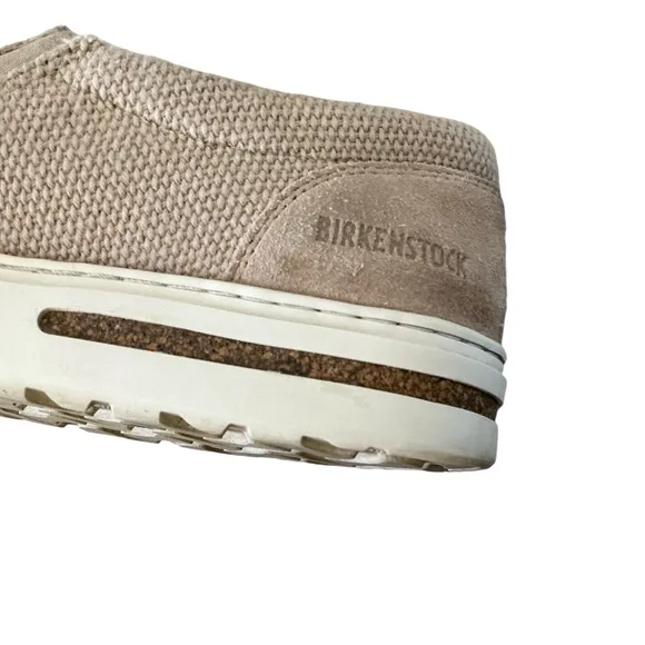 Birkenstock Oswego slip on canvas loafers shoes casual men’s beige shoes Sz 39