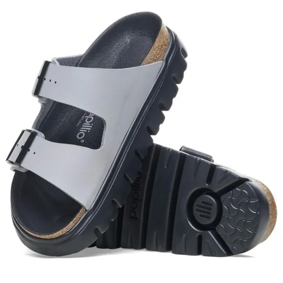 Birkenstock Papillio Chunky Platform Arizona Stone Coin Birko-Flor
