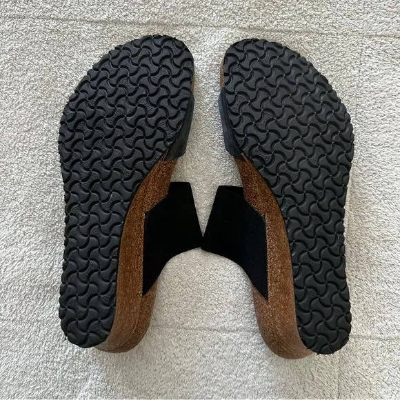 Birkenstock Papillio Della Wedge Heel Black Sandals 10-10.5
